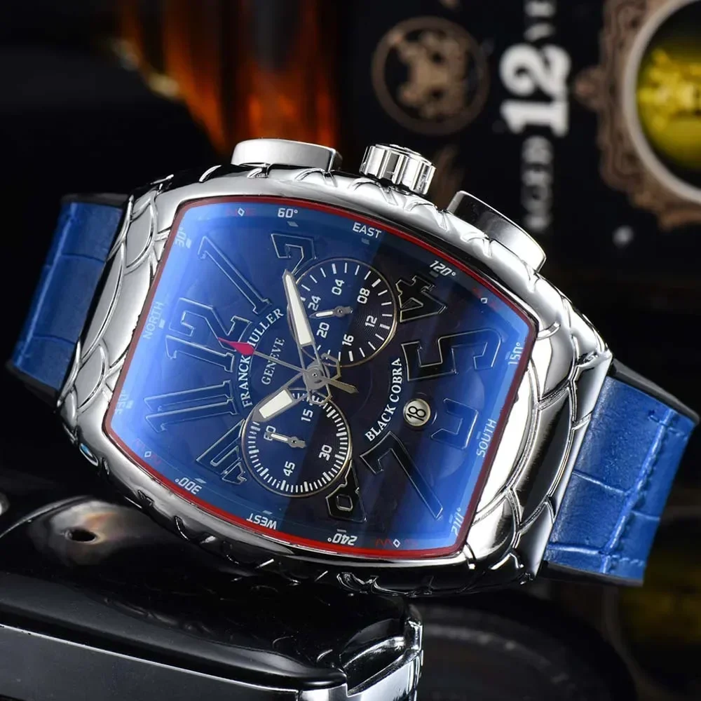 Top New FRANCK MULLER Brand Geneva Watches For Mens High Quality Multifunction Chronograph WristWatch Business Sports AAA Clocks