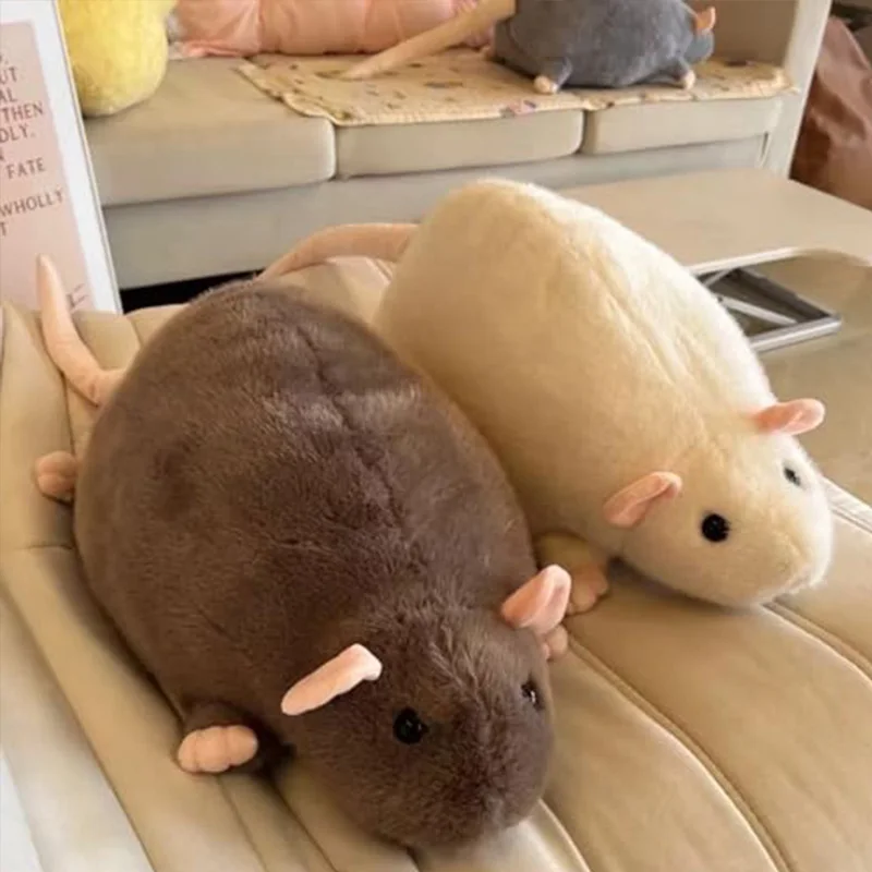 Peluche de Rata Chonky Fancy, Linda Simulación de Rata Gigante, Almohada de Peluche Suave, Animal de Peluche Realista, Muñeco de Rata para Decoración