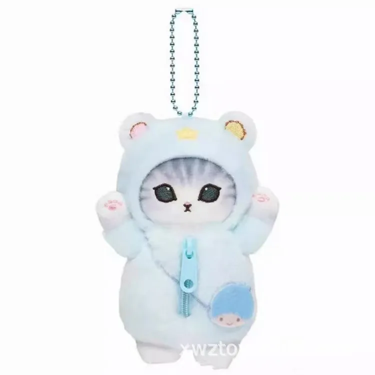 Mofusand Cos Serie Plüsch-Schlüsselanhänger Niedliche Katzen-Plüschfigur Taschenanhänger Weiche Stoff-Accessoires als Geburtstagsgeschenk