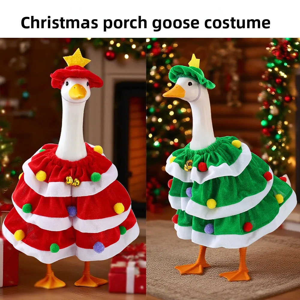 

Christmas Tree Porch Goose Clothes Cross-border Christmas Pet Clothes Hats Shawls Festive Dresses Goose Accessories