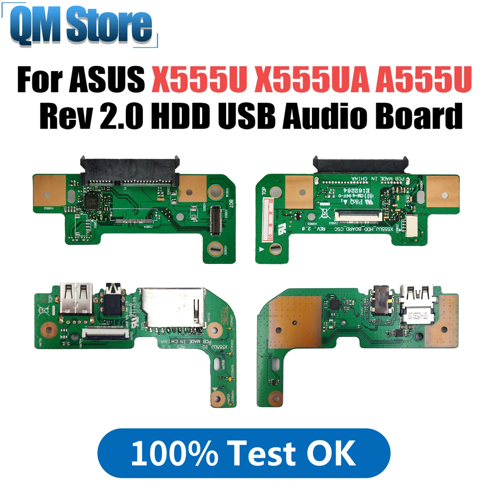 

Original For Asus X555U X555UA A555U F555U K555U X555UJ Rev 2.0 HDD Hard Disk Drive USB Audio Board 100% Tested Fast Ship