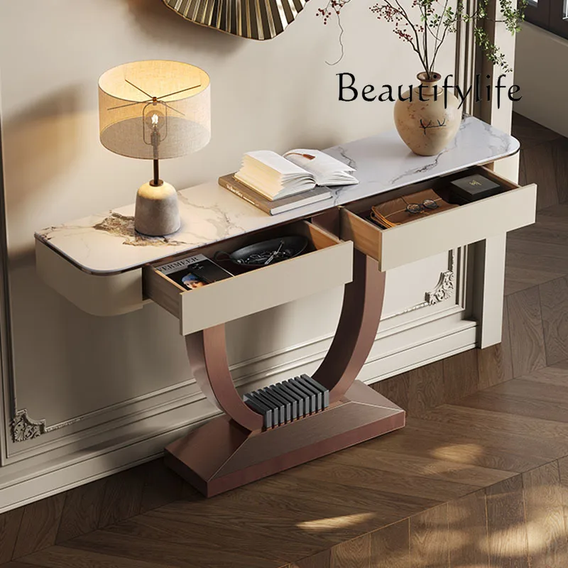 

Elegant Luxury Console Table Unique Decor Drawer Design Corner Table Modern Simple Console Ingresso Furniture Living Room