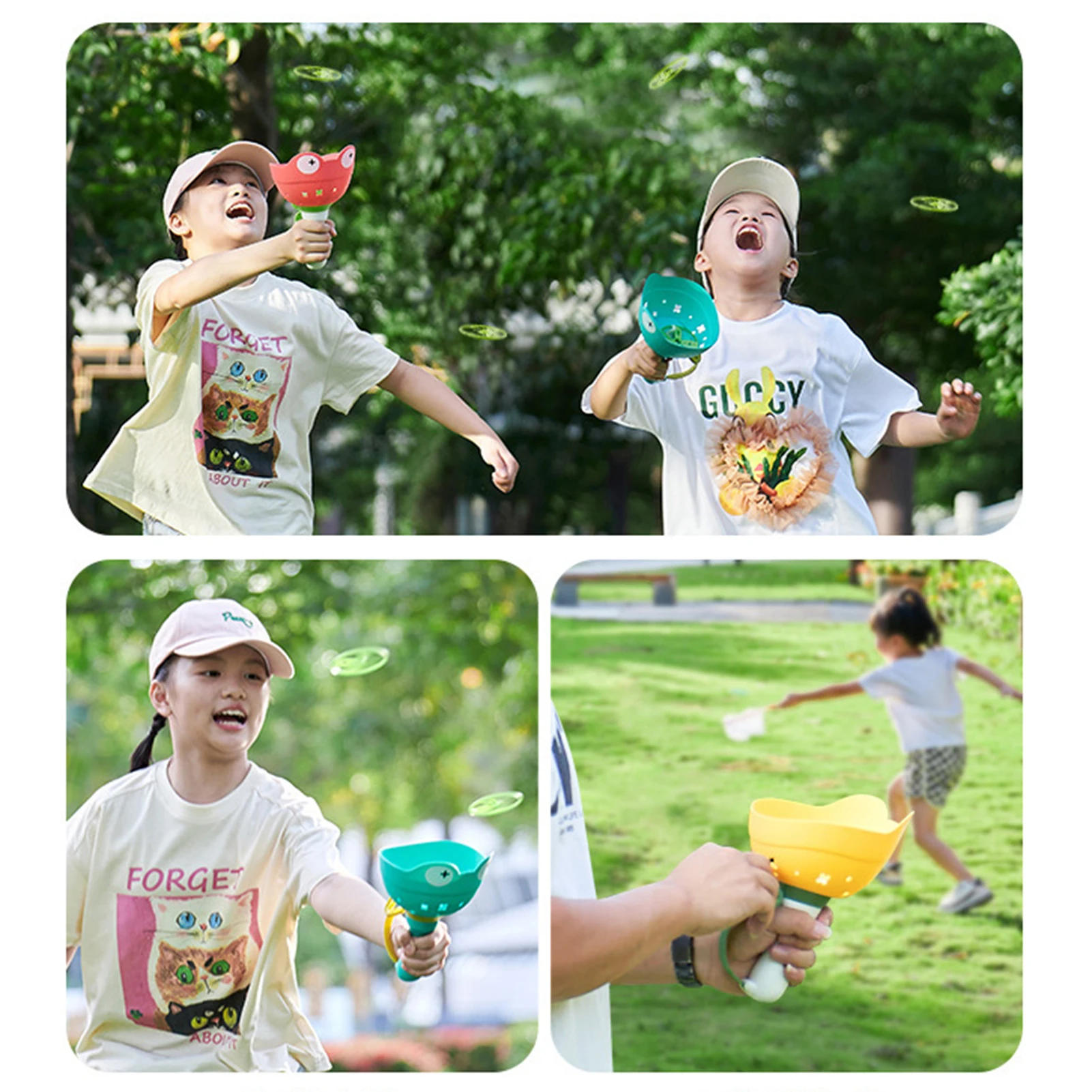 Flying Disc Launcher Toys Parent-Child Interactive Moving Game Toy Easter Birthday Gifts Boys Girls