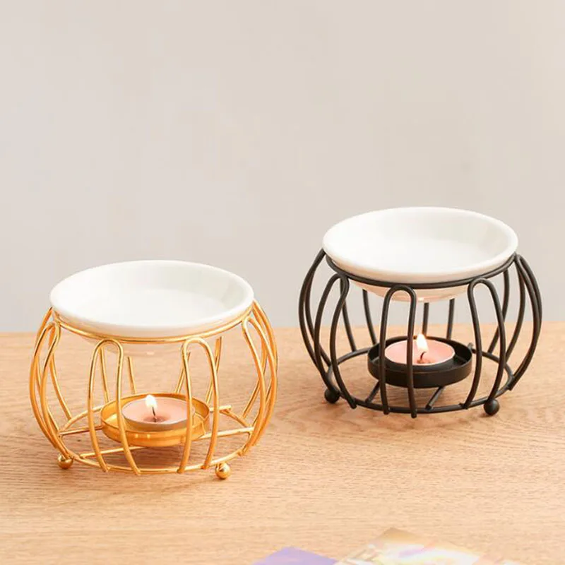 Creative Hollow Pumpkin Aromatherapy Burner Essential Oil Burner Candle Holder Oil Lamp for Bedroom Home Decor