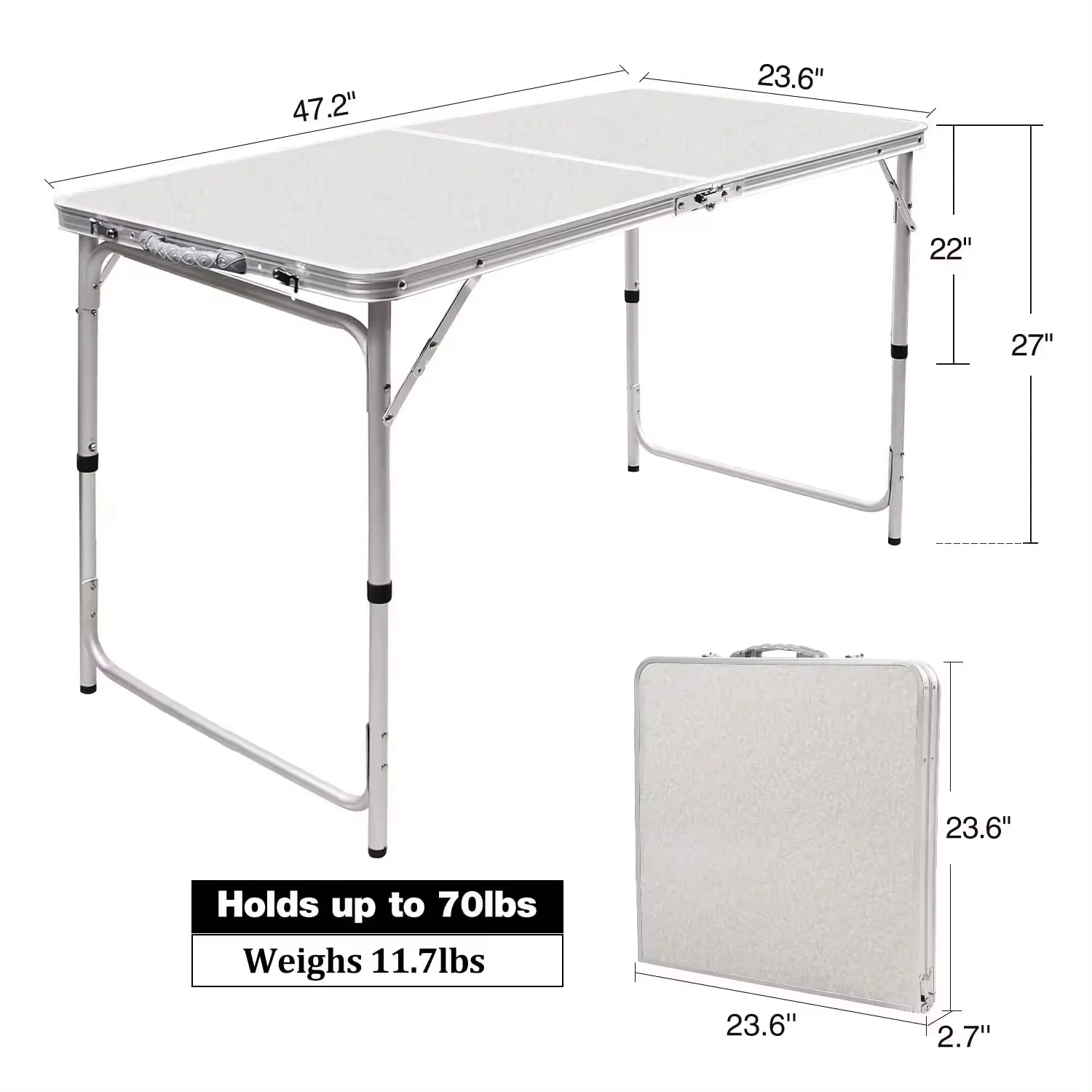 Portable Cheap Practical Modern Outdoor Camping Adjustable Height Lightweight Folding Aluminum Table