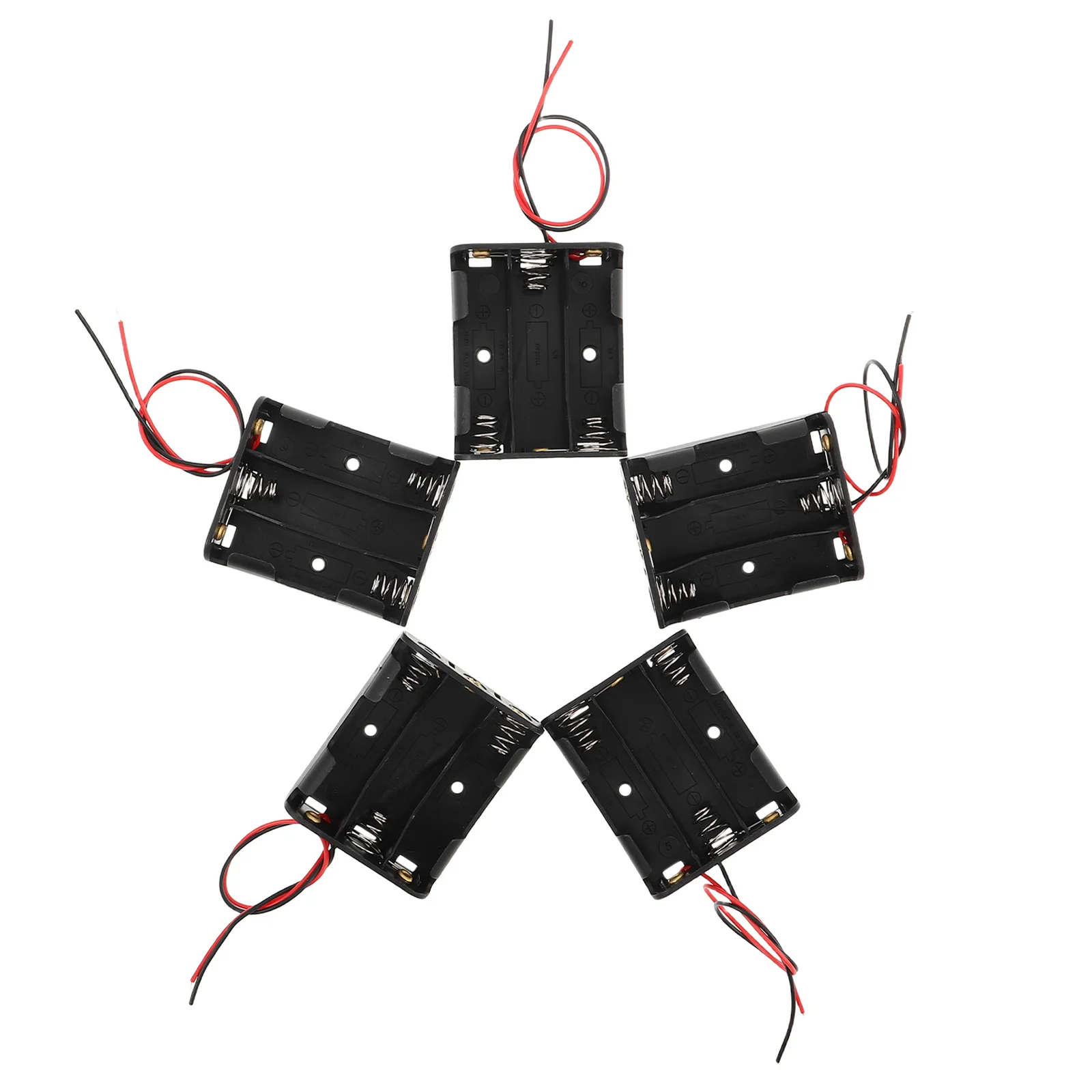 

5pcs Aa Holder 3 Slots Black Plastic Storage Box For Remote Control Cars Diy Electric Organizer Case Holder