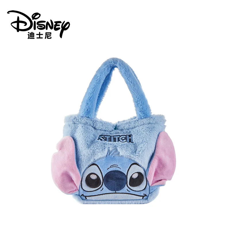 New Disney Cartoon Stitch Strawberry Bear Plush Bag Cute Cartoon Girl Plush Handbag Back To School Anime School Bag