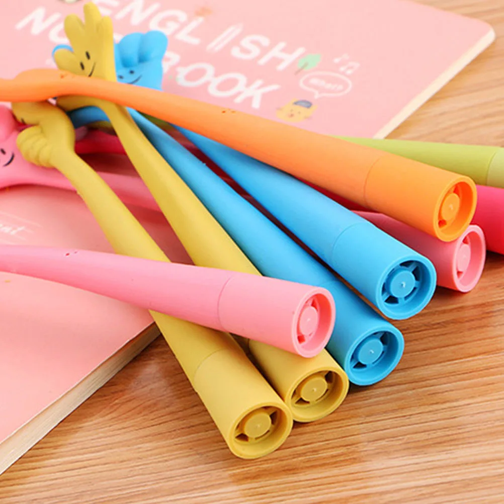 8 pçs engraçado expressão dos desenhos animados esferográfica de silicone para crianças estudantes escrevendo canetas criativo gesto design portátil diversão canetas