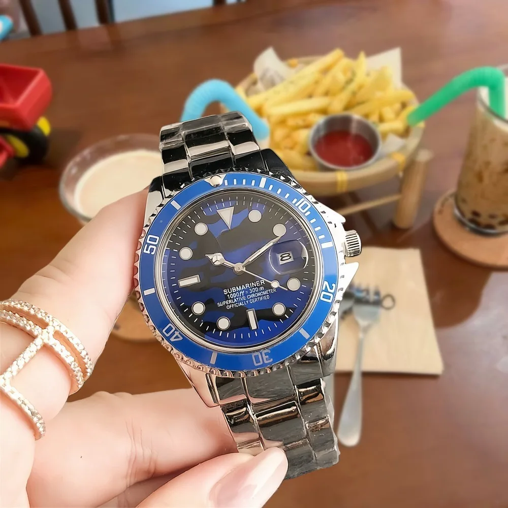 

Luxury Genuine Watch Large Dial Calendar Stainless Steel Band Sport Quartz Wristwatch For Men Women High Quality Fashion Gift