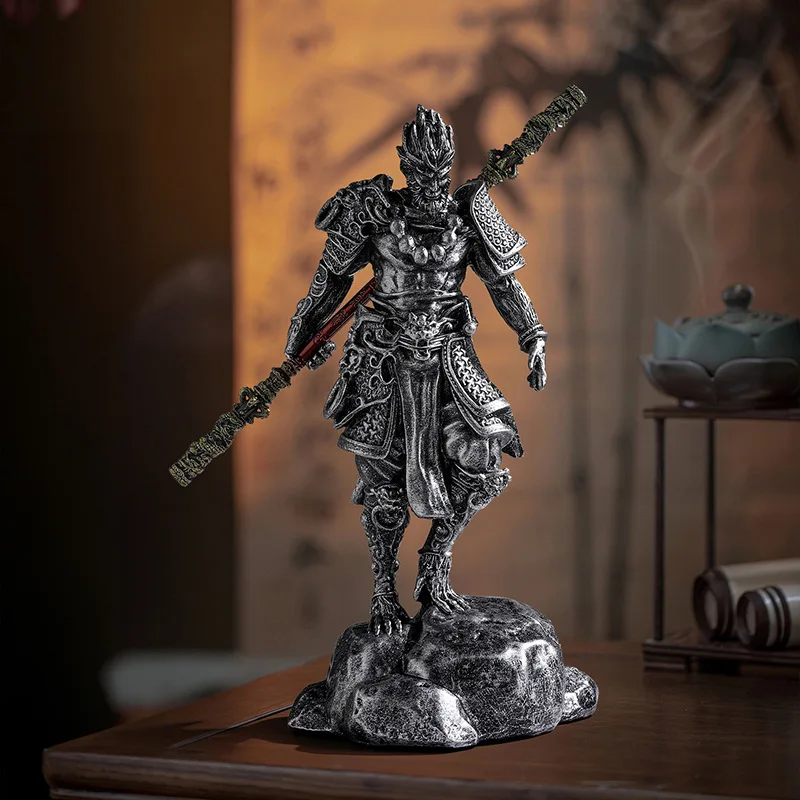 24cm 3d Resin Version Of Sun Wukong Figurine. High-quality Imitation Piece Office Desks Wine Cabinets And Entrance Decorations