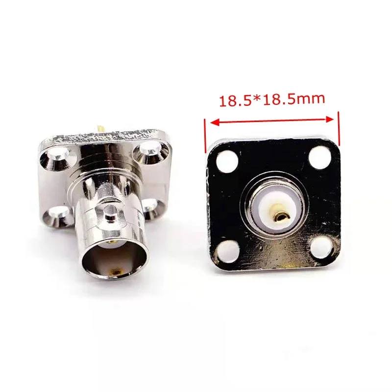 Q9 BNC Female 4Holes Flange Connector BNC Female Jack with 4 Holes Flange Panel Chassis Mount Coaxial Solder Brass Nickel Plated