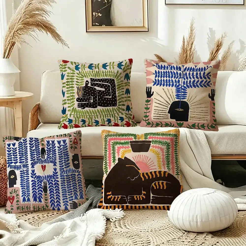 Ancient Egypt Tiger Leopard Lucky Dragon pillow cover sofa cushion cover home room decoration children gift