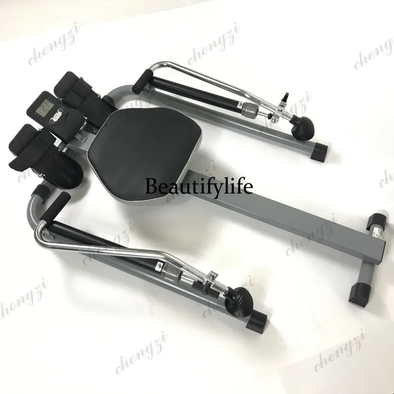 With mobile phone clip rowing machine hydraulic cylinder resistance rowing machine, household fitness equipment