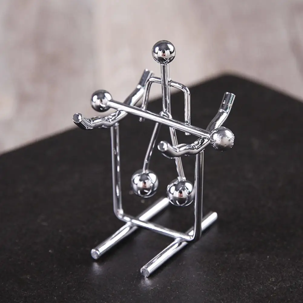 Vintage Desk Toy Balance Man Ornament Mini Balancing Iron Men Toy Helicopter Weightlifter Bar Guitar Man Physics Balance Tumbler