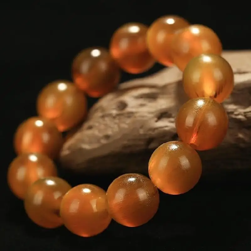 Natural Old /Bracelet/Charm /Buddhist /Prayer Beads, Authentic Sheep Horn with Blood Stain, Men's Round Bead