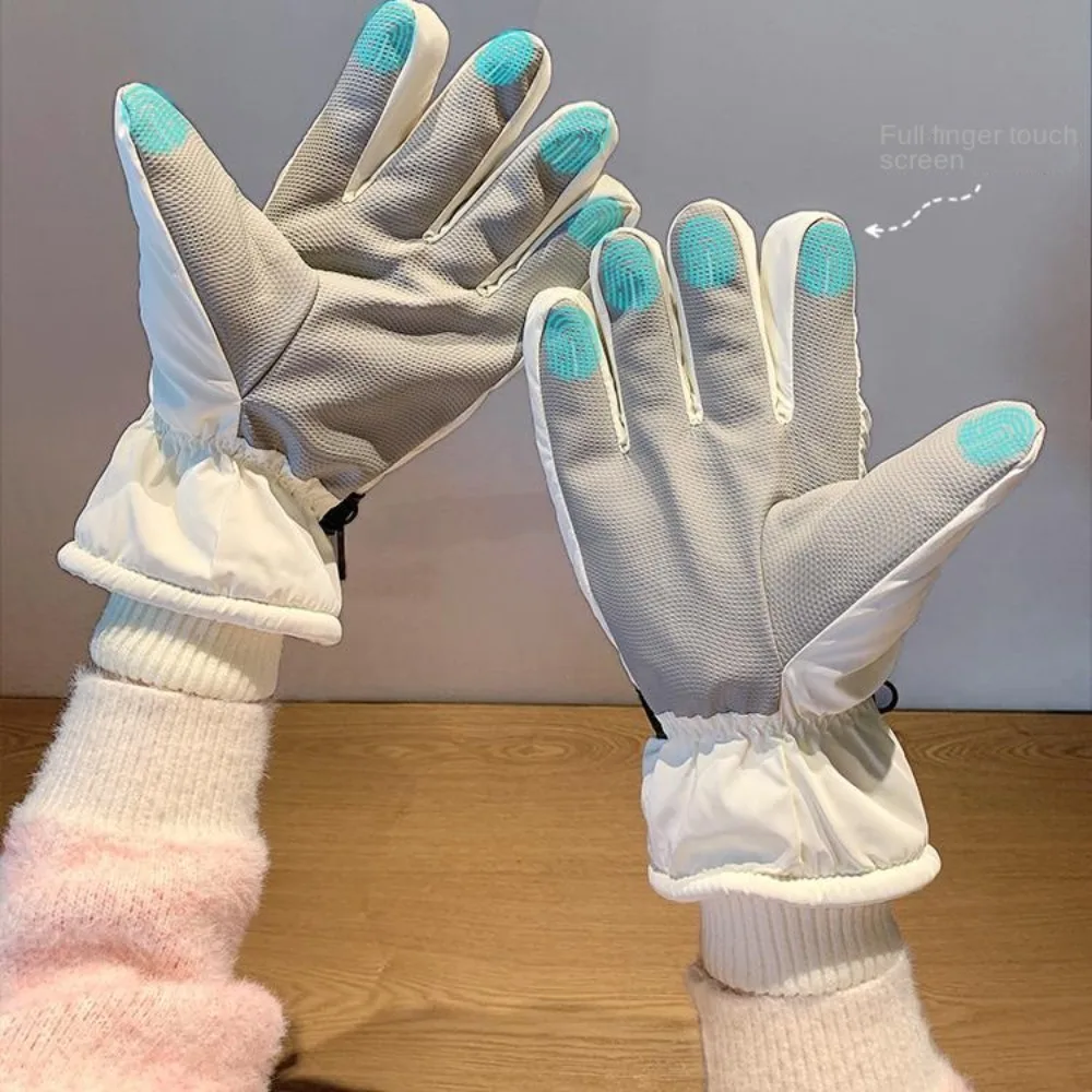 

Cute Thickened Riding Gloves Anti-slip Cold Proof Warm Gloves Windproof Skiing Gloves Driving Mittens Outdoor