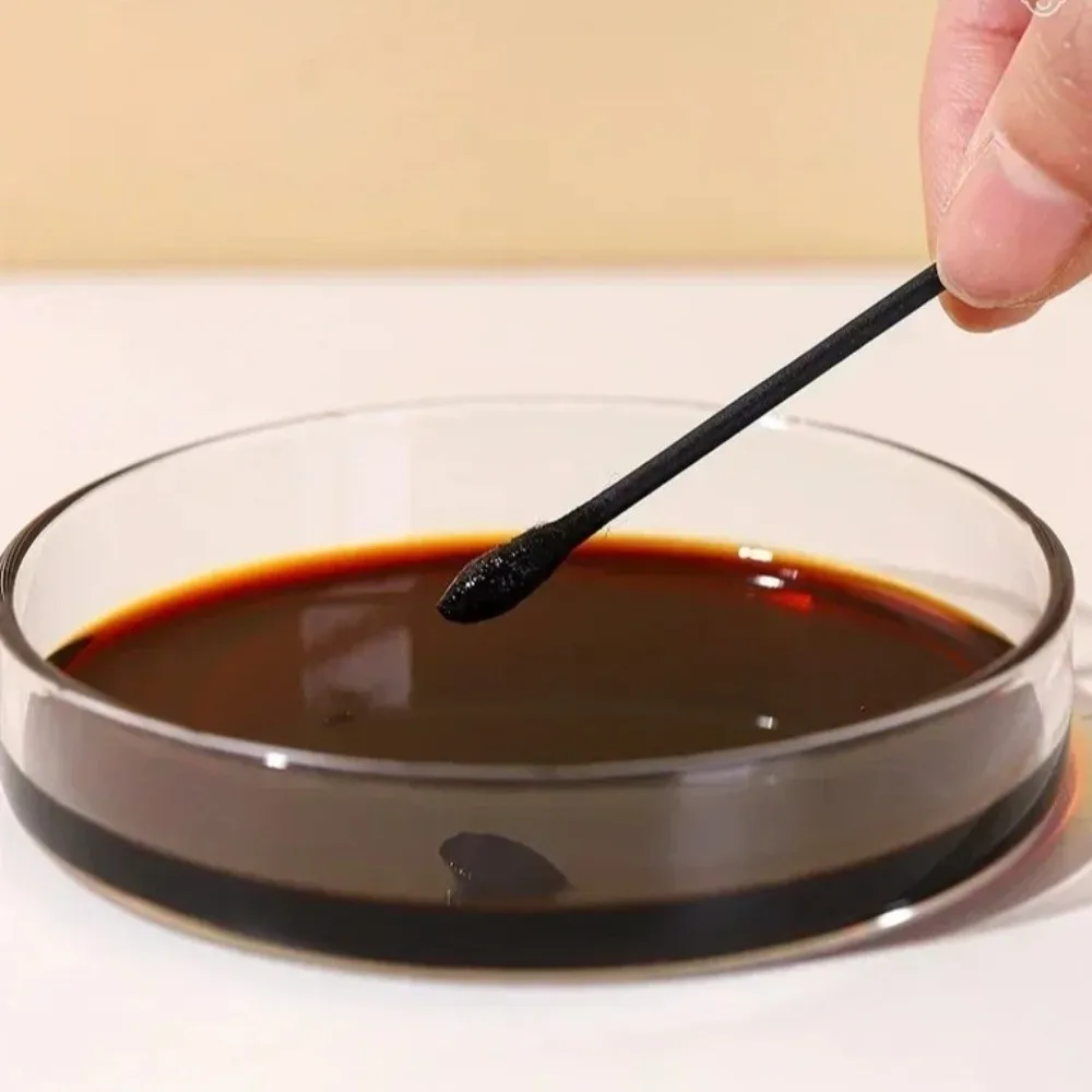 100 قطعة مسحات قطنية سوداء جديدة للاستعمال مرة واحدة برأسين تنظيف ناعم برعم قطني شكل حلزوني منظف أذن عالمي #2