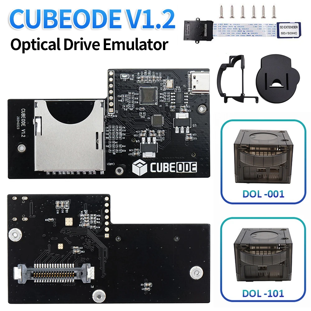 CUBEODE V1.2 Optical Drive Emulator Upgraded Plug and Play GC Loder No SD2SP2/SDGecko Required for NGC GameCube DOL-001&DOL-101