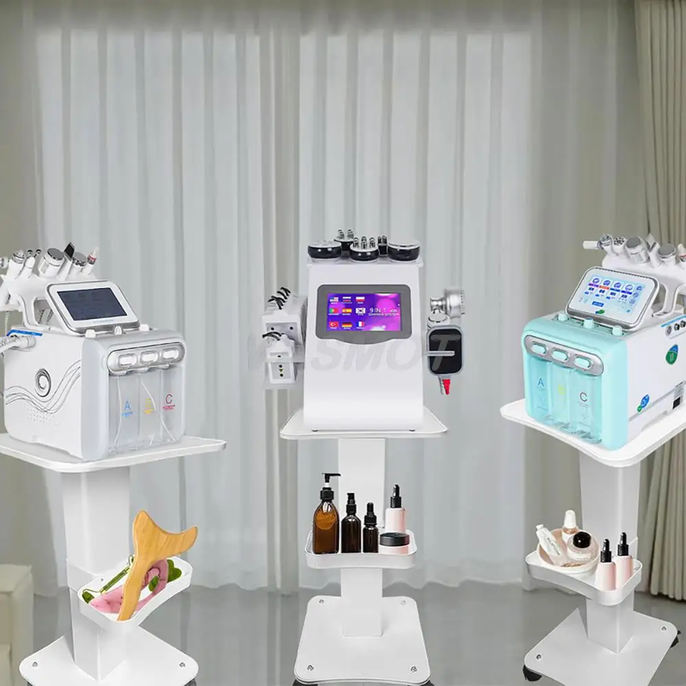 Macchina per il viso con idrogeno e ossigeno con carrello per salone di bellezza, sollevamento RF, rassodamento, rimozione dei punti neri, ringiovanimento della spa del viso