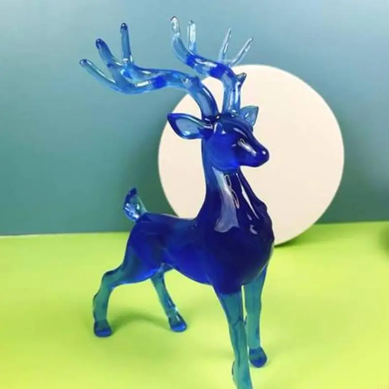 Kx4b Resin Mini Deer Desk Estetika Deer Patung untuk Ruang Tamu, Kantor,