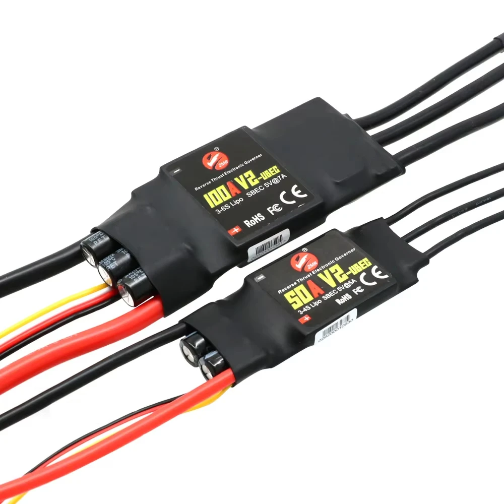 

ZMR Brushless ESC 40A 50A 80A 100A V2 fixed wing ESC 2-4S Speed Controller With BEC/UBEC For RC FPV Drone Quadcopter Helicopter