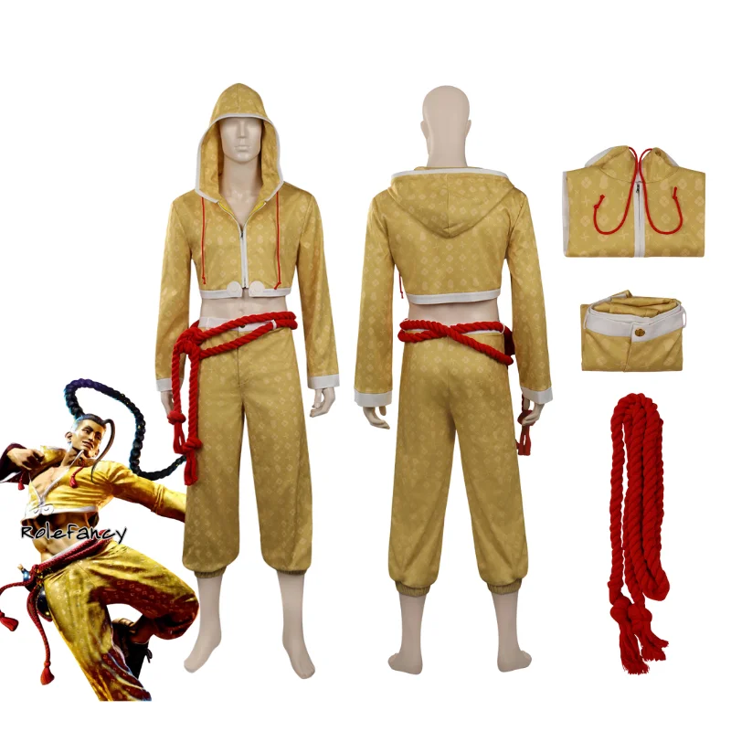 Streetfighter Cosplay fantasia para homens adultos, roupas para o Dia das Bruxas, Carnaval Disfarce Suit, Rick, Top, Casaco, Calças, Robes, Fantasia, 6