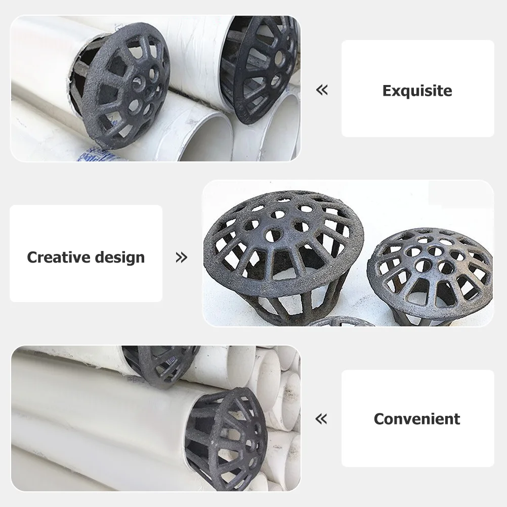 Saringan Saluran Air Besi Cor 75Mm Bulat Pelindung Saluran Air Untuk Garasi Jalan Masuk Halaman Sistem Drainase Luar Ruangan Pelindung Daun dan Puing-puing