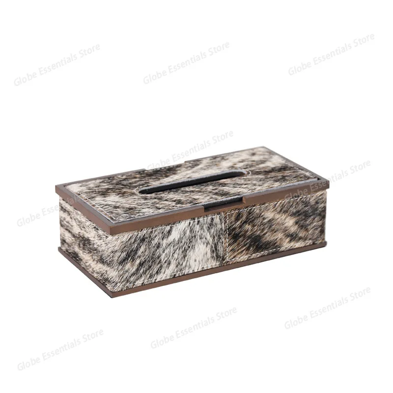 European high-grade horse hair tissue box holder Home decor living room dining table tissue boxes Paper box in study bedroom
