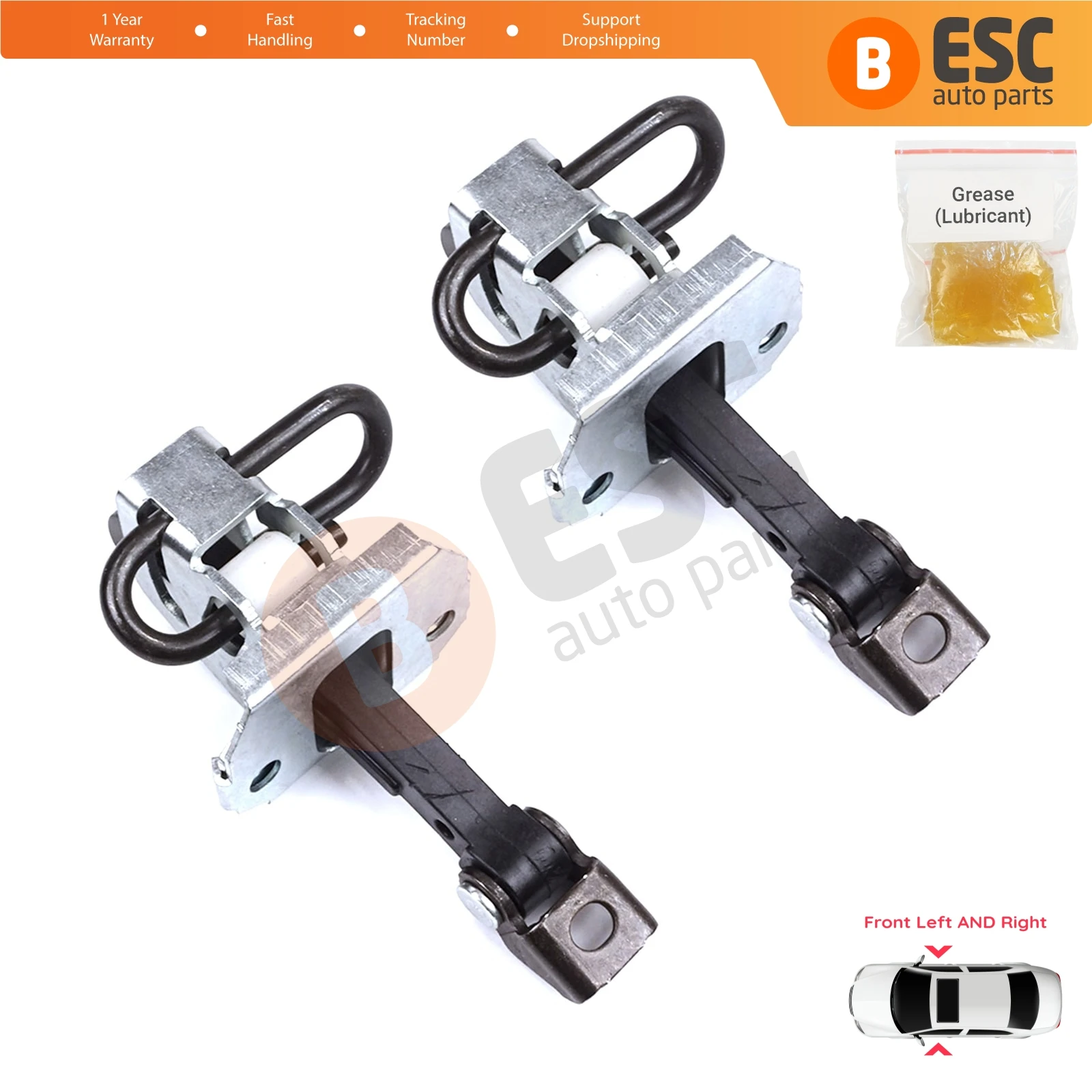 EDP1337-1 2 Stuks Deurscharnier Rem Stop Controleerband Limiter voor BMW 3 E46 Coupe Convertible 2000-2006 Pre-Facelift 51218204173
