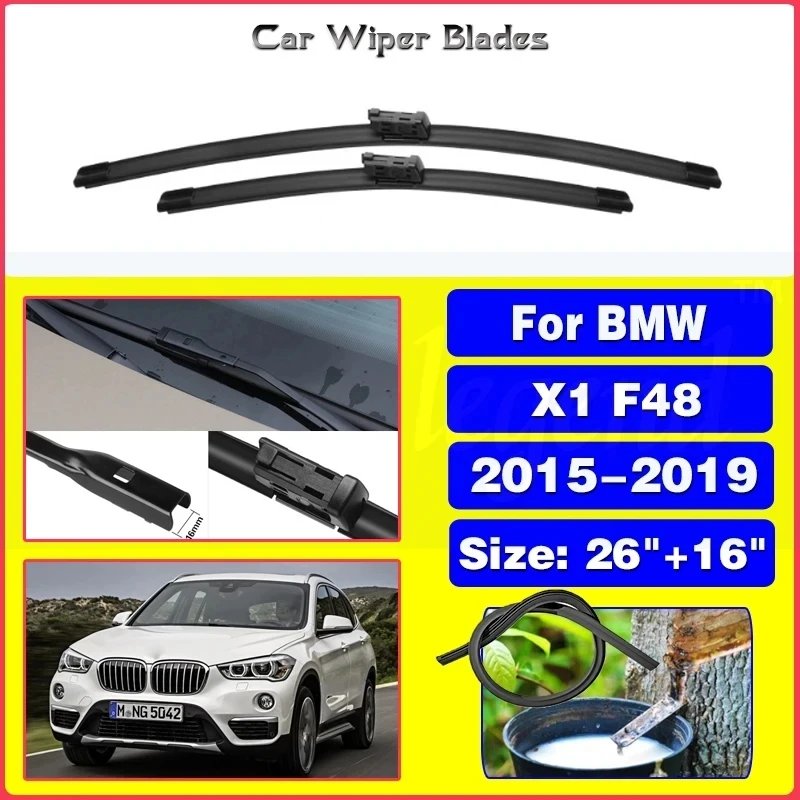 

Car Wiper For BMW X1 F48 2015 2016 2017 2018 2019 Front Wiper Blades Windshield Windscreen Front Window Car Accessories 26"+16"