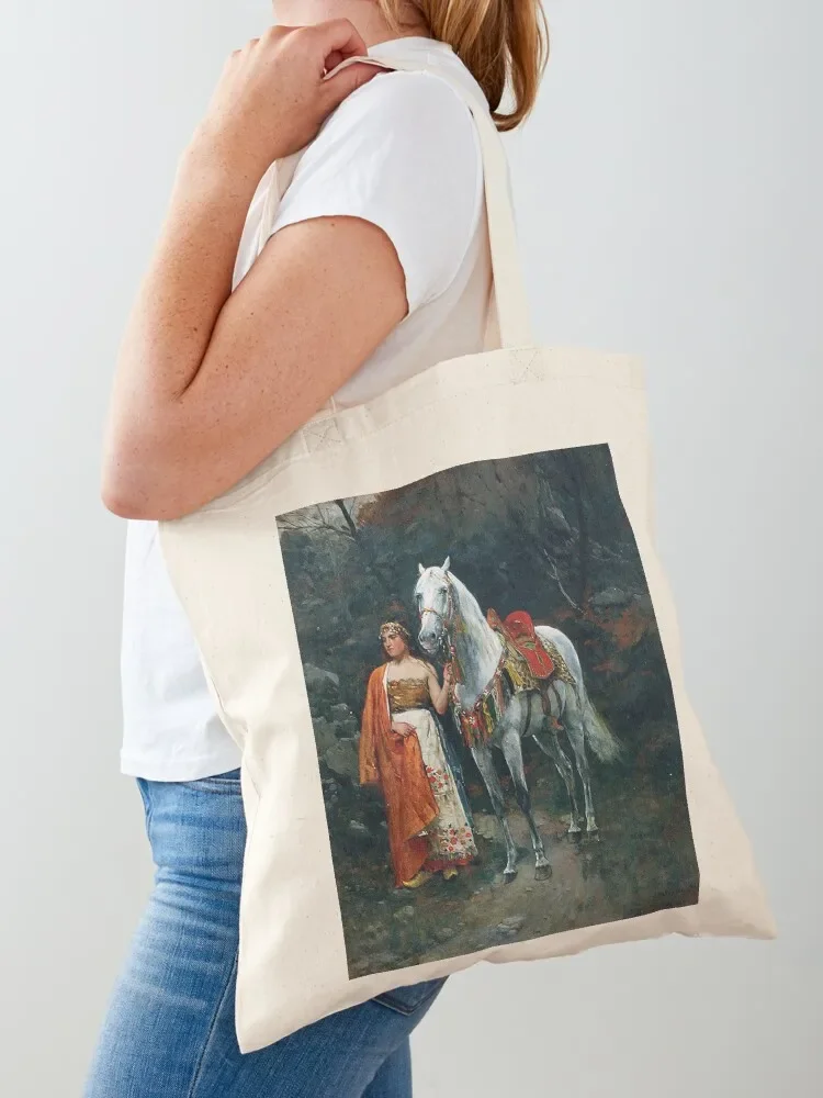 Boudica and her white Horse Tote Bag eco pack supermarket folding bag Large bags for women Tote Bag