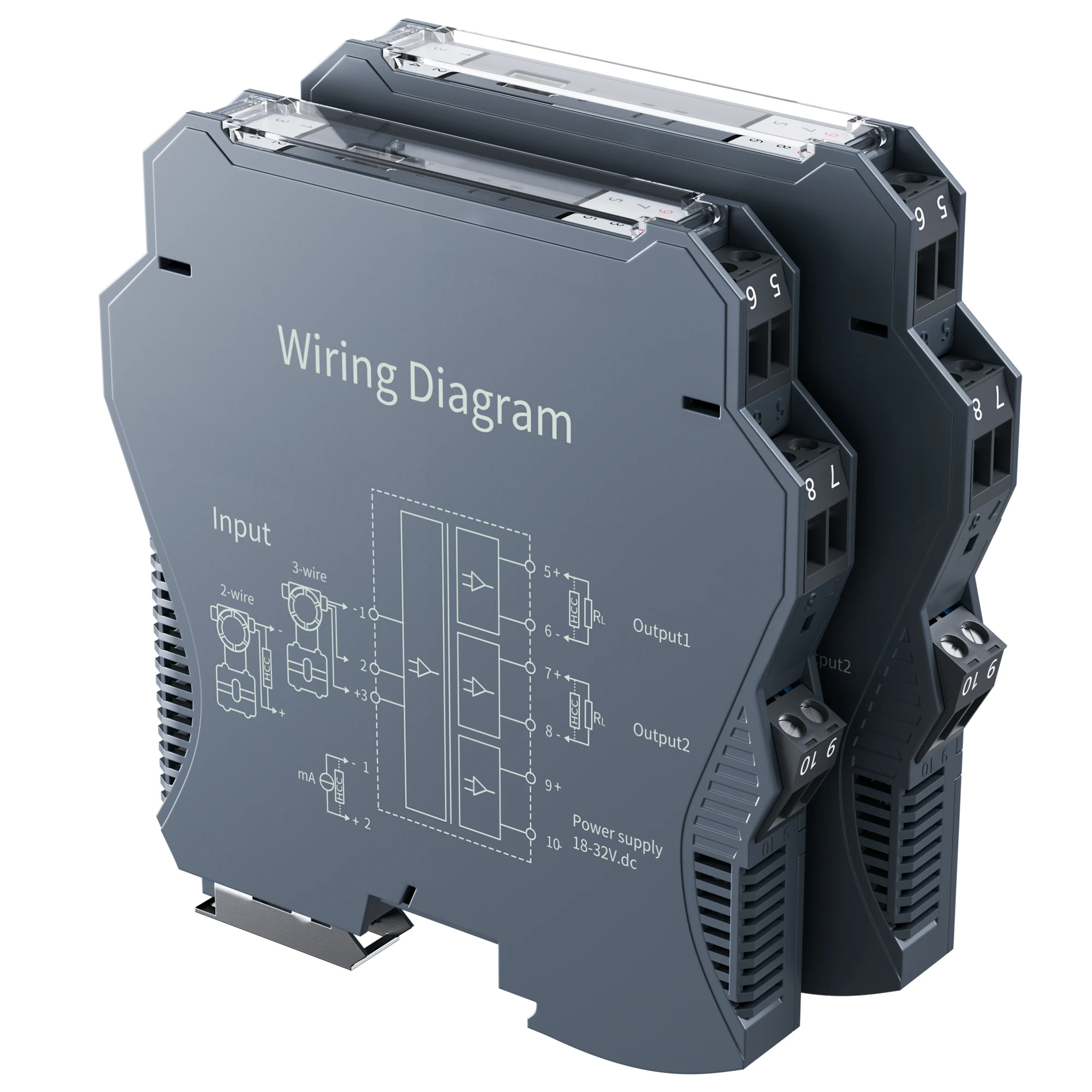 Linearity tinggi 4-20mA 0-10mA untuk 0-5v 0-10v Isolator sinyal 1 In 2 Out DC24V 35mm DIN rel tegangan konverter sinyal arus