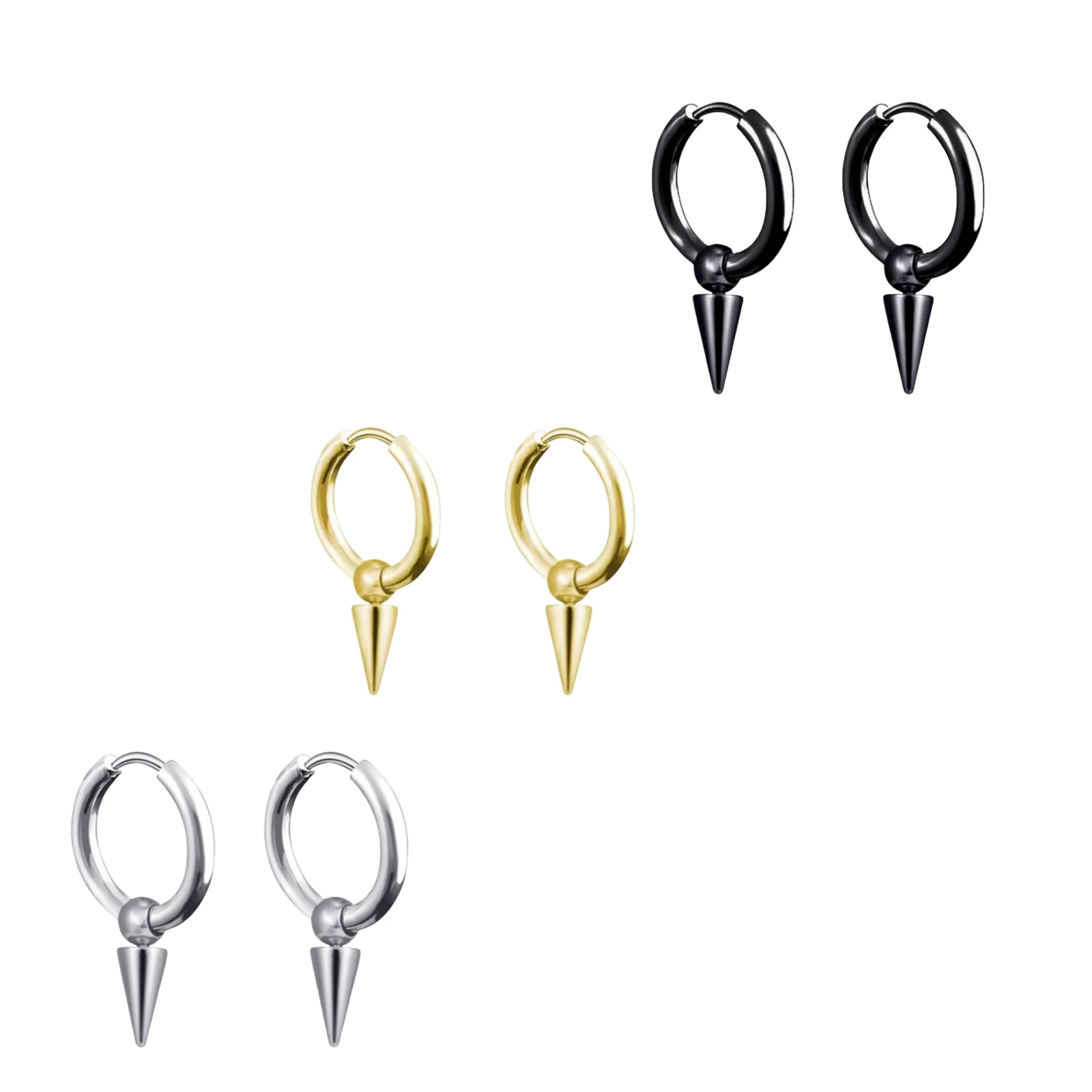 Punk Minimalist Männer Frauen Edelstahl Schwarz Piercing Hoop Elegante Ohrring Statement Zubehör Trendy Schmuck Y2k Geschenke