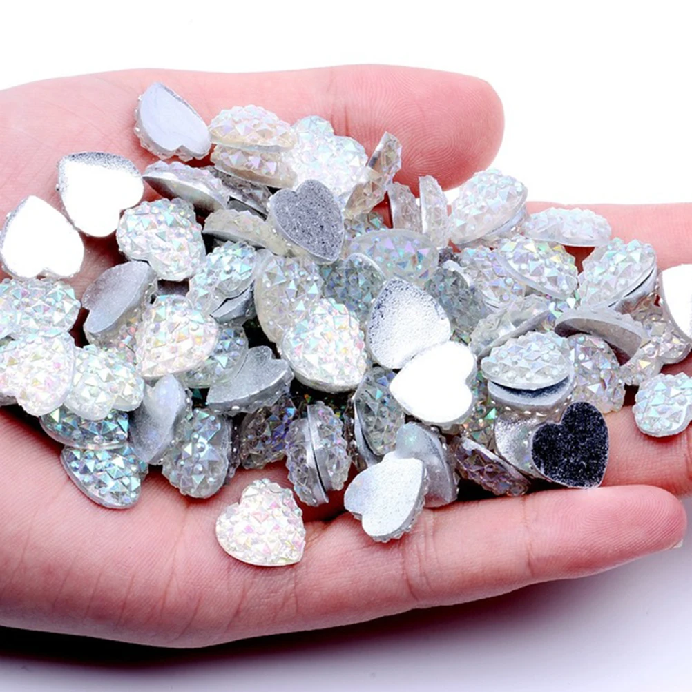 

40pcs Heart Shape Resin Rhinestones Crocodile Skin Scrapbooking Decoration Supplies DIY Bags Garment Nail Art Shoes