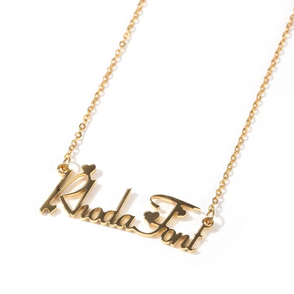 Personalized Custom Signature Name Necklace Script Pendant Dainty Gold Choker Minimalist Jewelry Gift for Her Mom Birthday