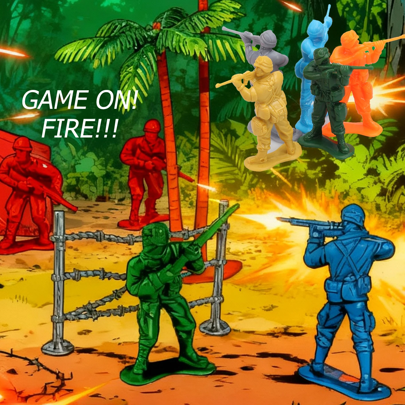 ViiKONDO الجيش الرجال لعبة الجندي 100 قطعة عمل عسكري الشكل 4-5 سنتيمتر الكلاسيكية القوات الصغيرة متعة المناورات تمثال معبأة في صندوق ملون #3