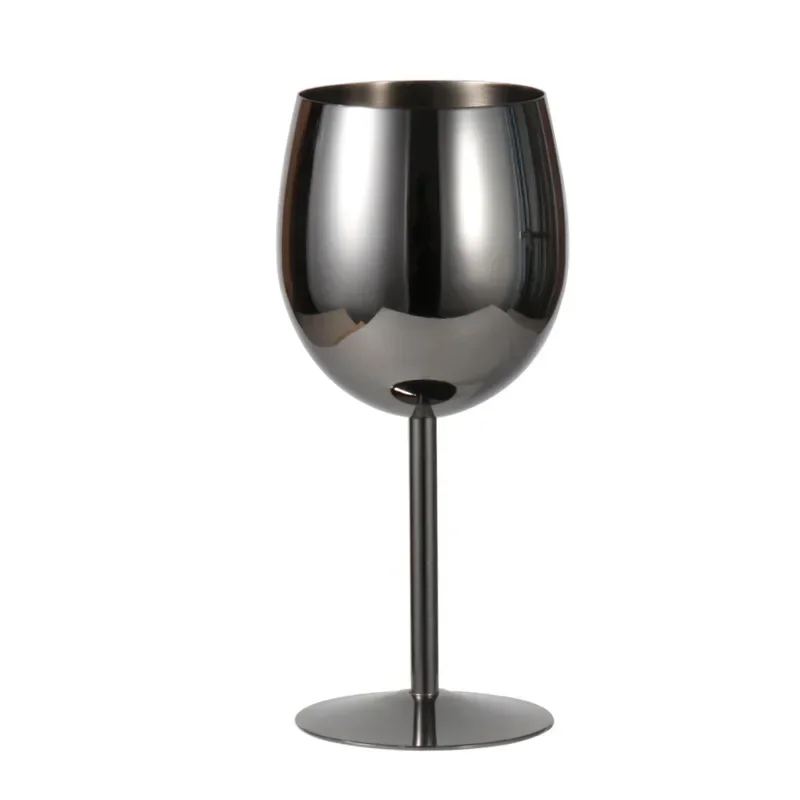 10pcs 304 Stainless Steel High Foot Red Wine Cup Cocktail Champagne Cup Bar Cup 350ml