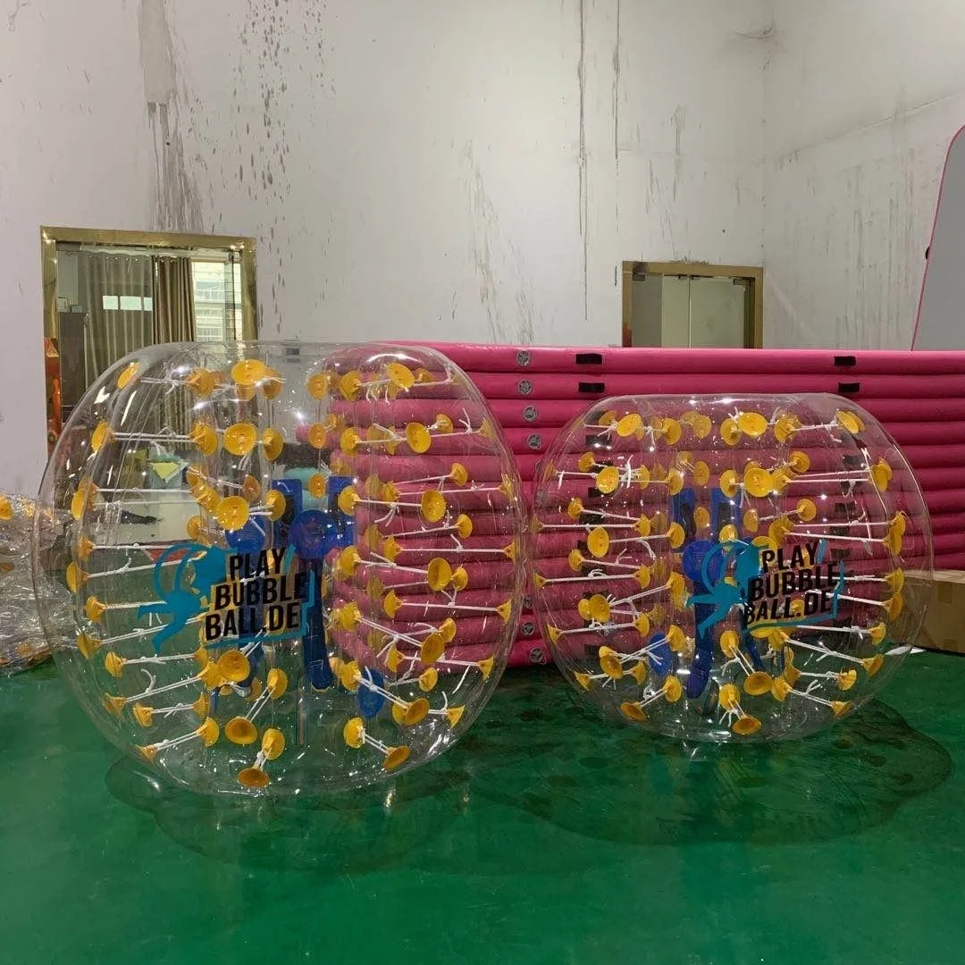 ลูกบอลกันกระแทกเป่าลม HIBADOU ขนาด 1.2 เมตร (4 ฟุต) ลูกบอลฟุตบอลแบบฟองอากาศ วัสดุ TPU ลูกบอลซอร์บ ลูกบอลแฮมสเตอร์สำหรับเด็ก