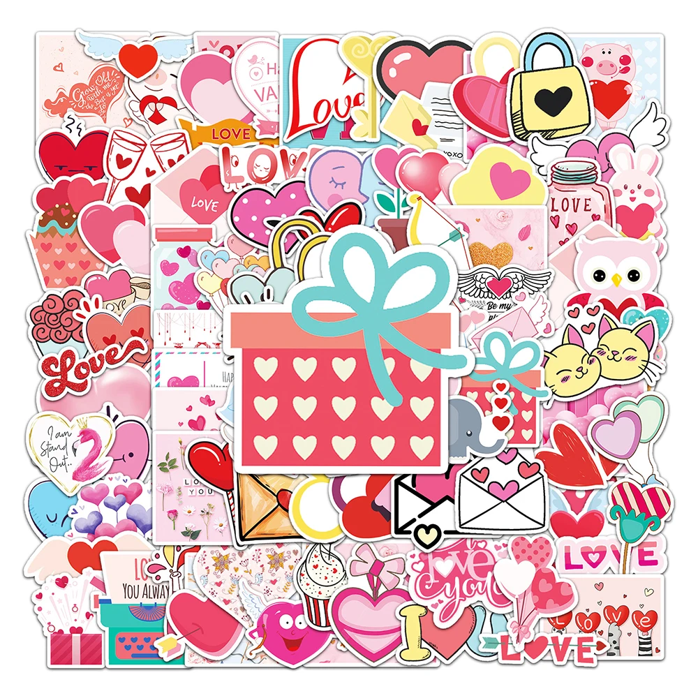 10/30/50/100PCS Romantic Valentine\'s Day LOVE Stickers Graffiti DIY Letter Luggage Travel Cute INS Sticker for Girlfriend Gifts