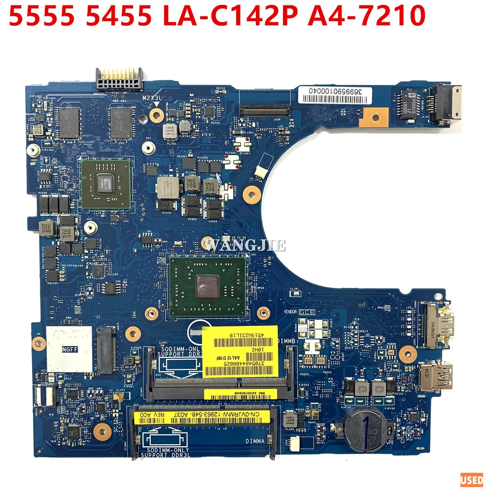 

For Dell Inspiron 5555 5455 NoteBook PC Laptop Motherboard CN-0VJRMW 0VJRMW VJRMW AAL12 LA-C142P W A4-7210 CPU 100% Tested