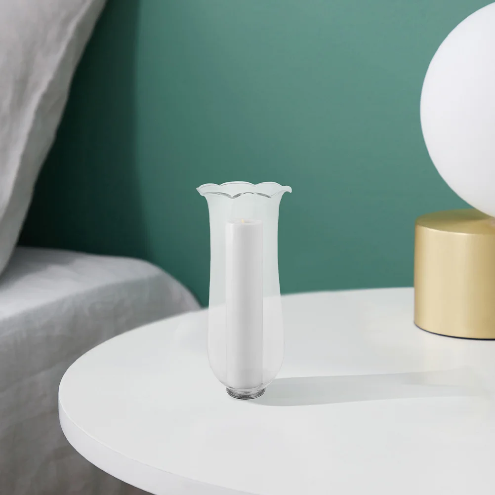 

2Pcs Hand Blown Glass Lamp Chimney Windproof Hurricane Holder Clear Cover Vintage Oil Lamp Shade Outdoor Indoor Lantern