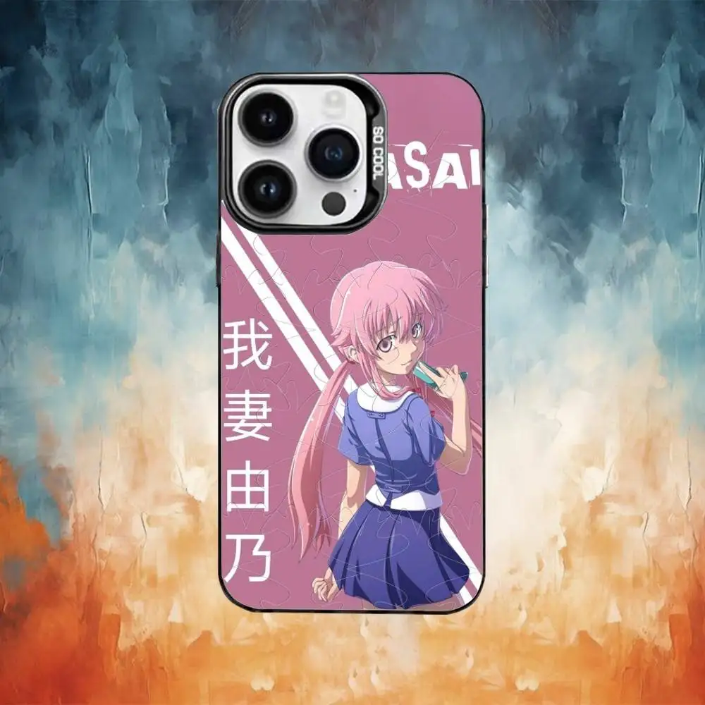 حافظة هاتف M-Mirai Anime Nikki لهاتف iPhone17,16,15,14,13,12,11 Plus، Pro Max غطاء مقاوم للصدمات من الحلوى السوداء غير اللامعة #5