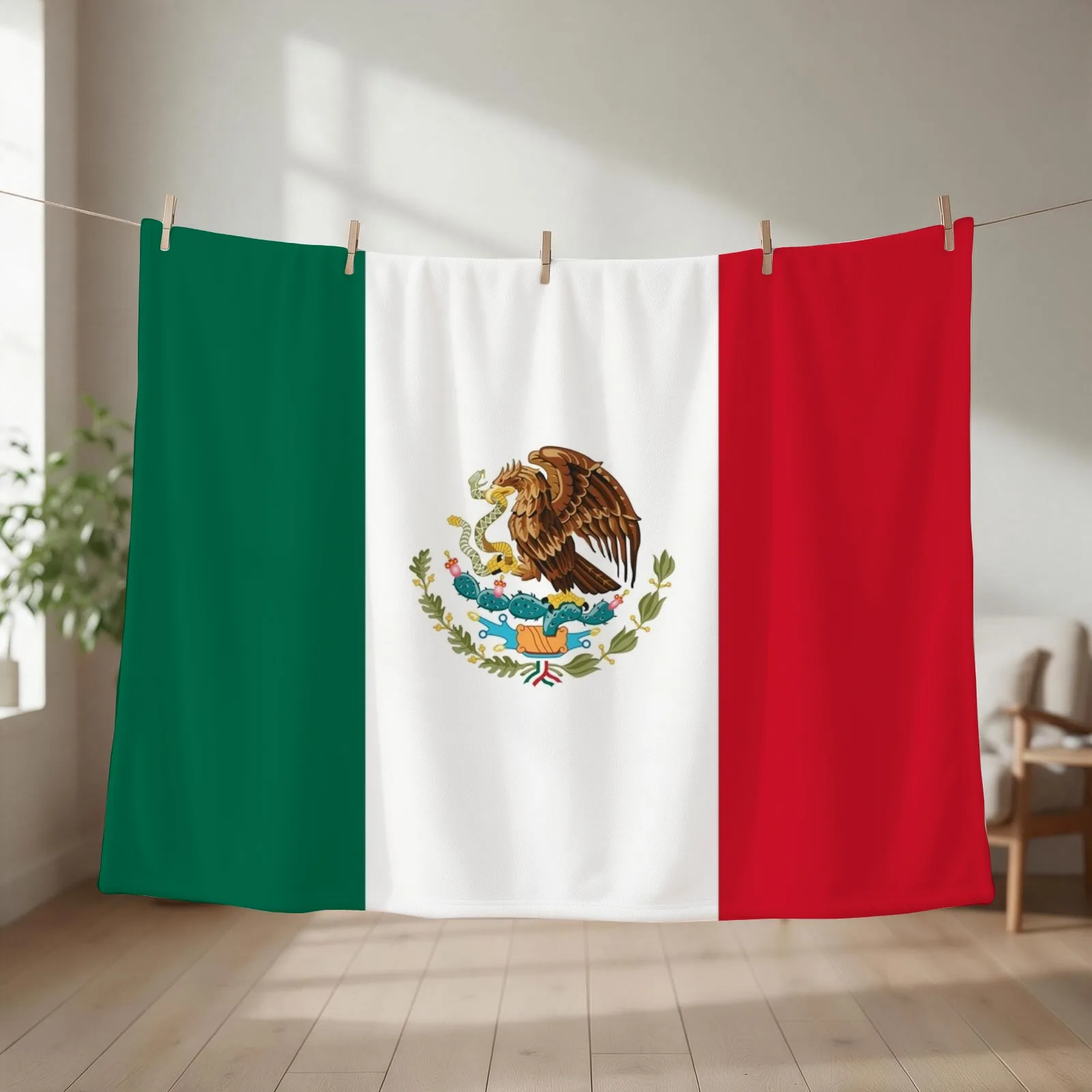 Flag of Mexico Throw Blanket couch cozy soft plush fuzzy picnic outdoor blanket