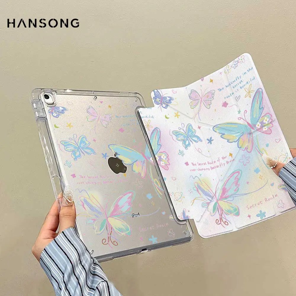 Y-Fold Butterfly-Hülle für iPad (A16) 11. Gen 10. 10.2 9. 8. 7. Gen Funda für iPad Air4 5 Air11 13 Pro11 13'' M4 Pro12.9 5. 6. Gen