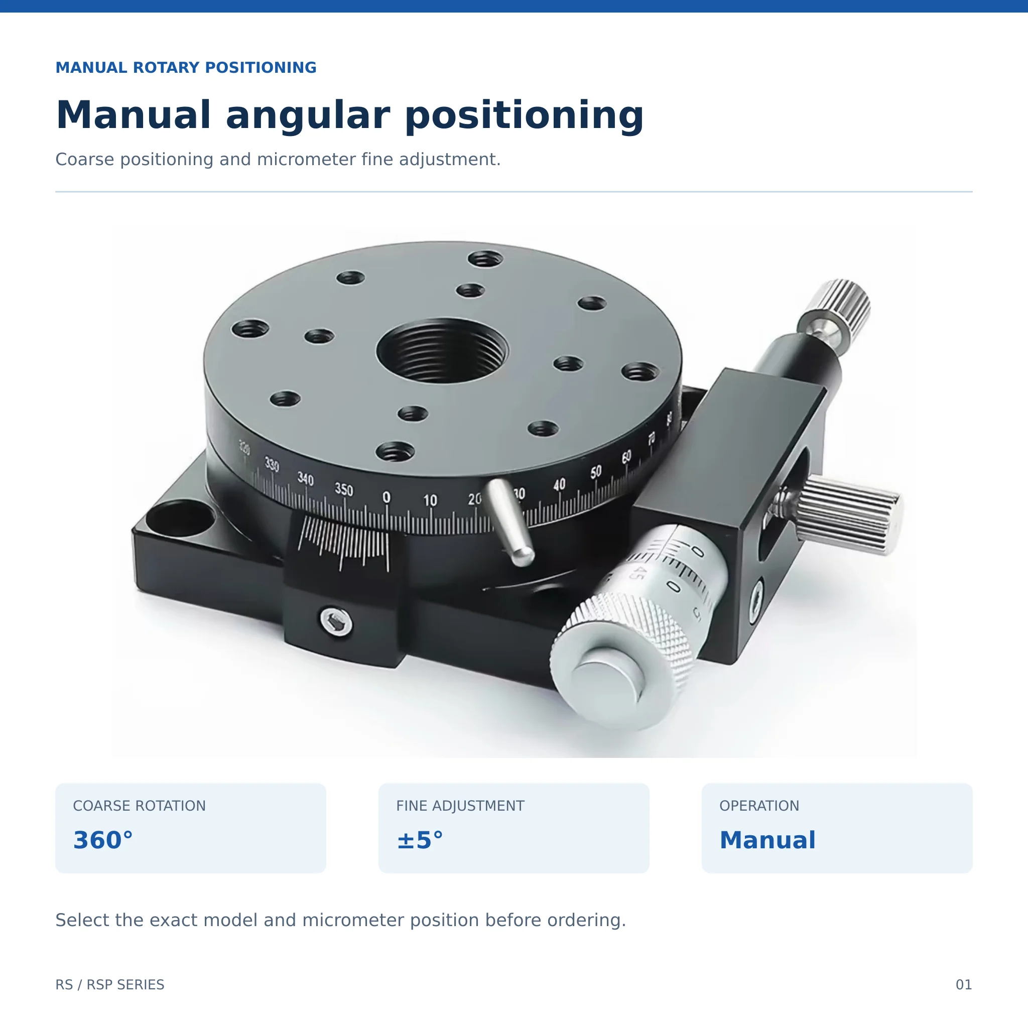 Manual Rotary Stage 360 Degree Rotation Fine Adjustment Micrometer Positioning Platform 40 60 80 90mm Left Right Models