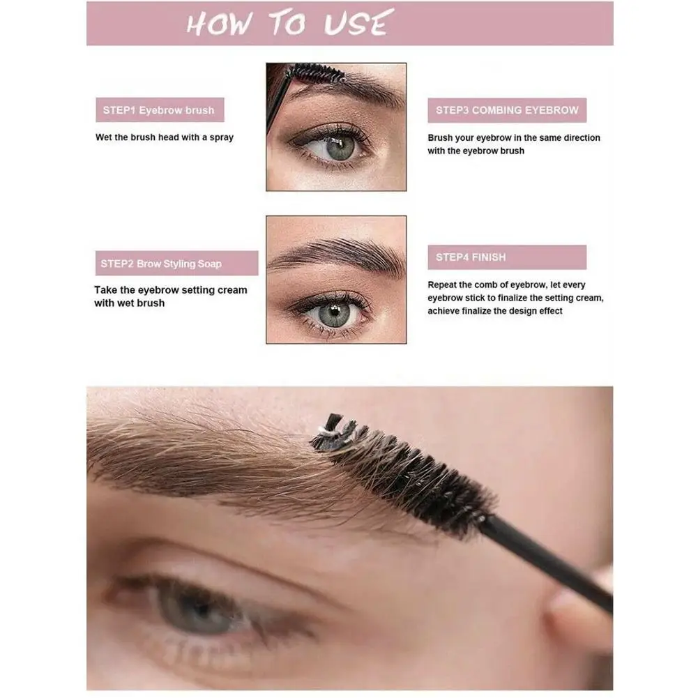 Bezbarwny żel do modelowania brwi Wodoodporny, transparentny, naturalny uchwyt do bezskazowego stylizowania brwi Długotrwały, odporny na rozmazywanie