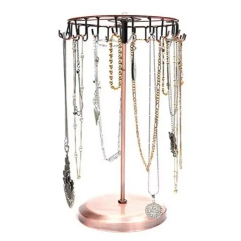 Geschenk drehbarer Halskettenhalter aus Eisen, Vintage-Schmuckständer, 23-Haken, abnehmbare Armbänder, Präsentationsständer, Anhänger