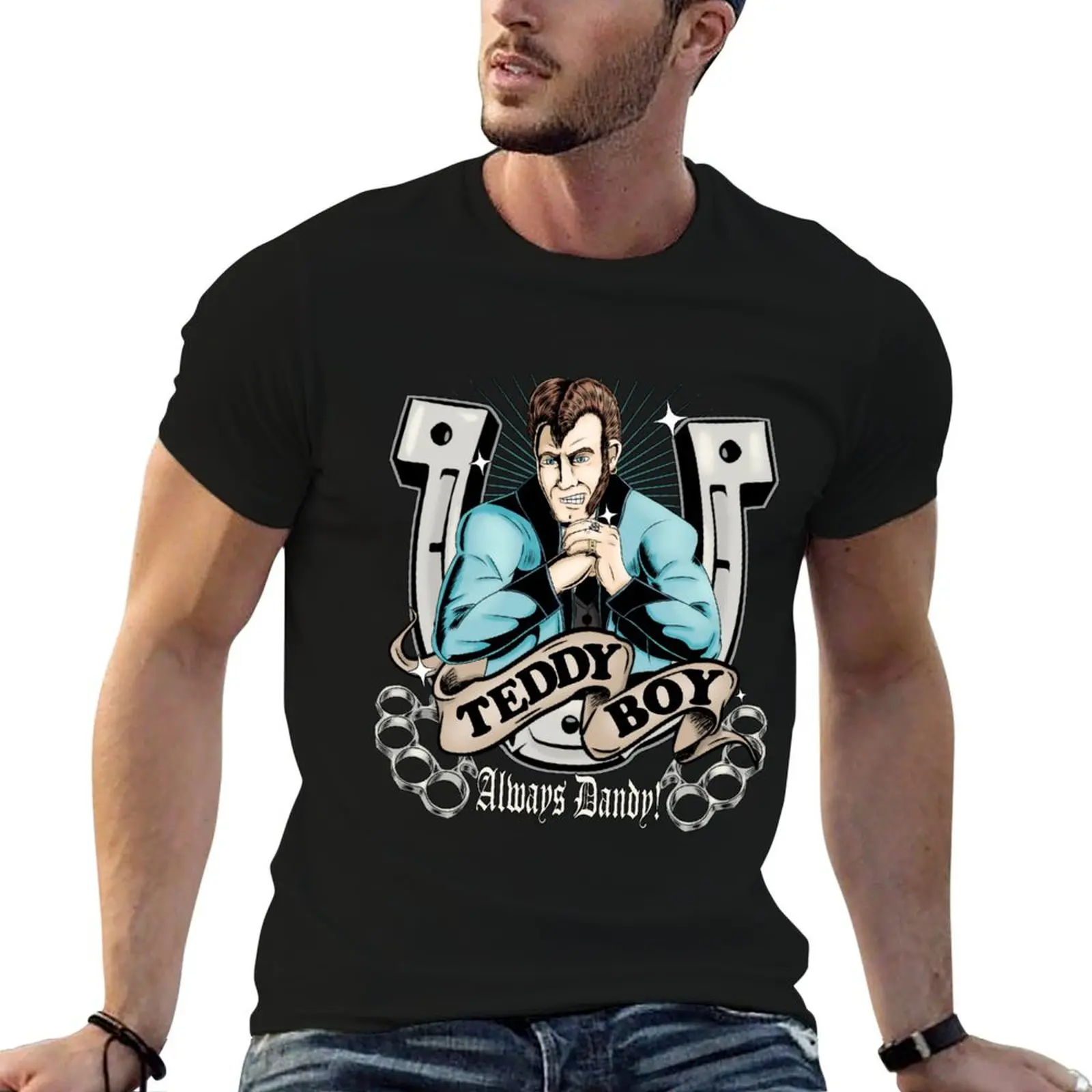 Teddy Boy Always Dandy! T-Shirt Streetwear Print Tee Shirt