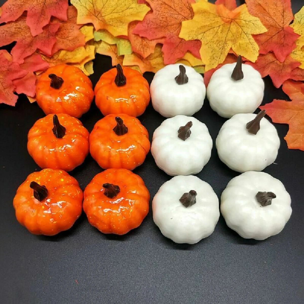 

12Pcs Mini Artificial Pumpkin Happy DIY Halloween Fake Simulation Vegetabl Decoration for Home Hallowmas Props Crafts