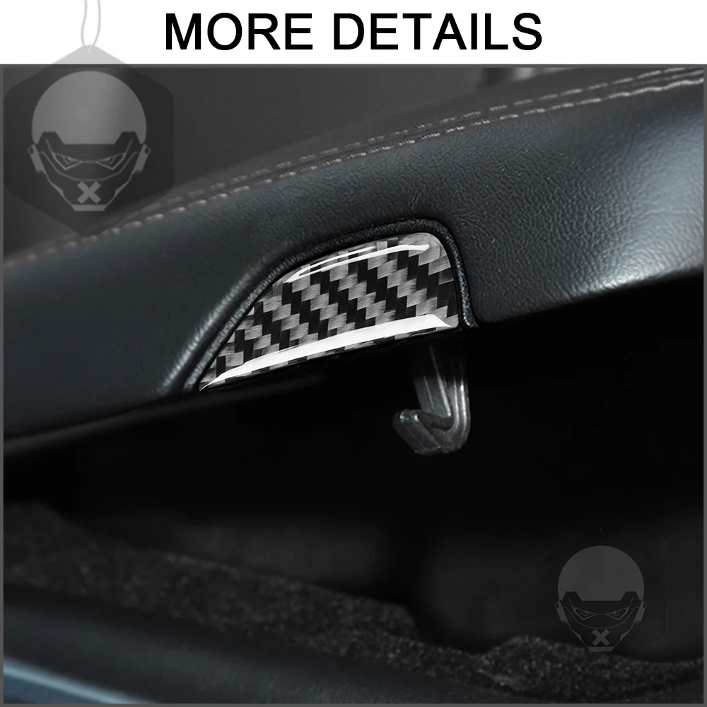 For Dodge Challenger 2015 2016 2017 2018 2019 2020 Carbon Fiber Armrest Storage Button Car Styling Center Decoration Sticker